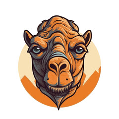 Camel mascot head cartoon style color minimalist