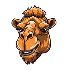 Camel mascot head cartoon style color minimalist