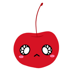 Cute Cherry Mascot Character Kawaii Cartoon illustration