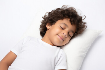 Obraz na płótnie Canvas Little boy sleeping on his bed
