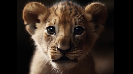 Baby lion. Generative AI