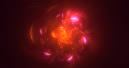 3D rendering abstract multicolor technology fractal light background