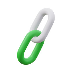 3d icon of green chainlink. illustration of analysis data.