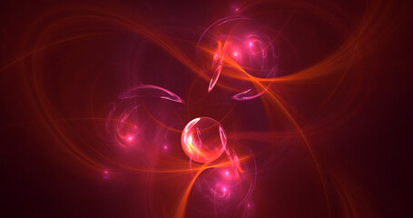 3D rendering abstract multicolor technology fractal light background