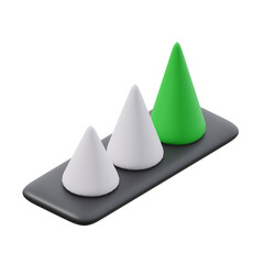 3d icon of green pyramid chart. illustration of analysis data.