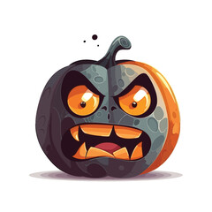 Eerie Halloween Pumpkin Mascot: Vector Artistry on white background , Vector illustration