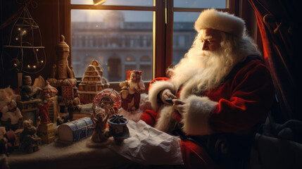 Santa claus in his office