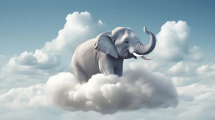 Foto op Canvas Ein Elefant schwebt auf Wolke Sieben © Joseph Maniquet