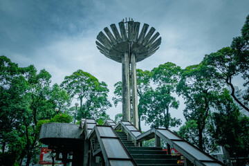 Fototapeta premium Turtle lake (Ho con rua) in Ho Chi Minh city, Vietnam. 03rd July 2023.