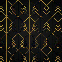 Golden abstract linear luxury style 108 pattern, square modern pattern design.