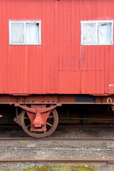 Fototapeta na wymiar old red train carriage