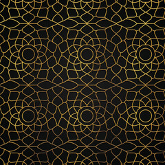 Golden abstract linear luxury style 118 pattern, square modern pattern design.