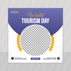 World Tourism Day social media post design vector template