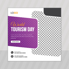 World Tourism Day social media post design vector template