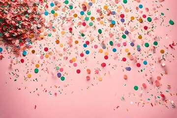 Birthday, party, celebration, New Year or Christmas celebration concept. Multicolored confetti...