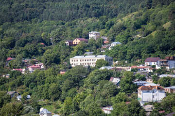 City within a city, summer. View from above.