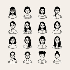 Vector Hand Drawn Doodle Whasi Tape Collection