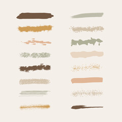 Vector Hand Drawn Flat Abstract Ink Brush Stroke Collection