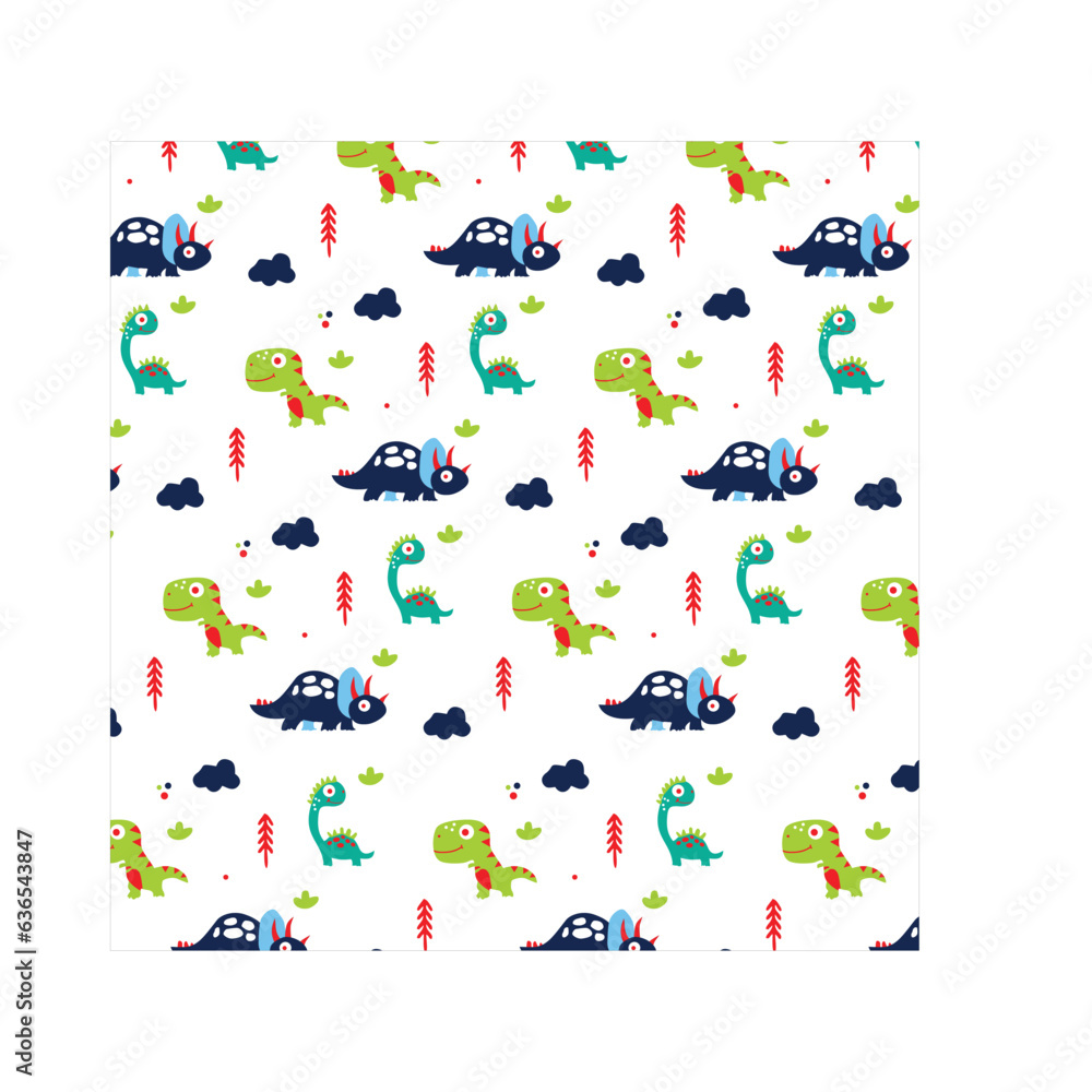 Wall mural  dino all over print vector art