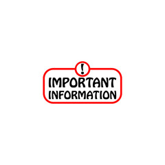 Important information icon isolated on transparent background