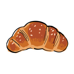 塩パンの手書きイラスト