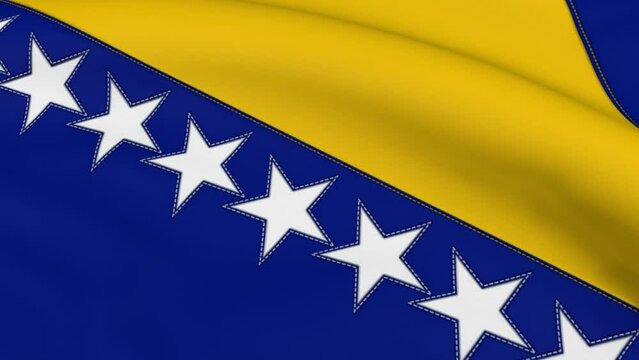 Bosnia and Herzegovina Flag Loop Animation Background