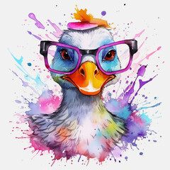 Obraz premium Cute animals generative ai. Cartoon colorful.