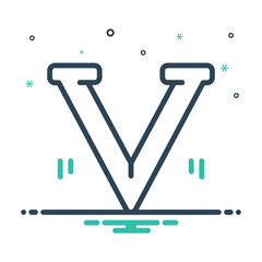 Mix icon for v letter 
