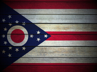 Wooden Ohio flag