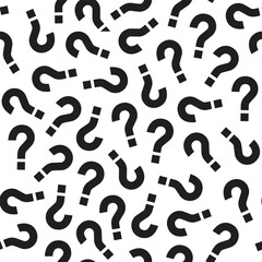 random black question mark pattern for white background, mystery box