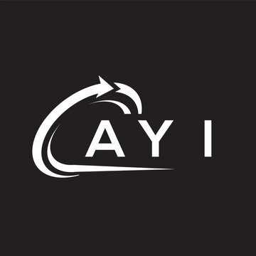 AYI letter logo design on black background. AYI creative initials letter logo concept. AYI letter design.
