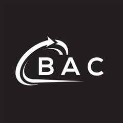 BAC letter logo design on black background. BAC creative initials letter logo concept. BAC letter design.
