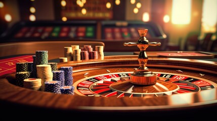 Fototapeta na wymiar casino roulette table, Generative AI