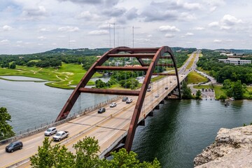 Iconic Tranquility: 4K Image of the Breathtaking Penny backer 360 Bridge in Austin, Texas, USA
