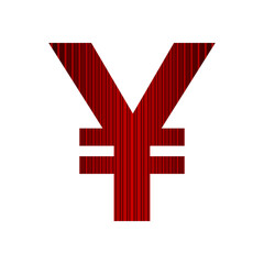 Yen icon on white.