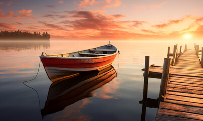 Boot am See im Herbst