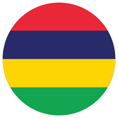 Mauritius flag circle shape. Flag of Mauritius round shape