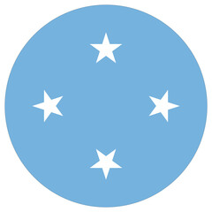 Micronesia flag circle shape. Flag of Micronesia round shape