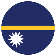 Nauru flag circle shape. Flag of Nauru round shape