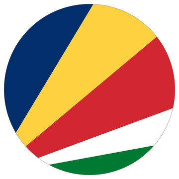 Seychelles flag in circle shape. Flag of Seychelles round shape