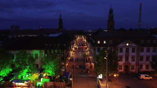 Erlangen, Middle Franconia, Bavaria, Germany: 07.2023: An artificial beach is set up infront of Erlangen Municipality in order to fight the heats