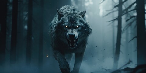 illustration of wolf, generative AI