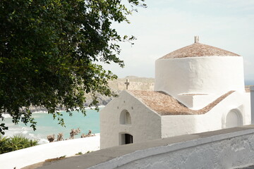 Chapel of Saint George Pahimahiotis, 14-th century, in Lindos, Rhodes island, Greece.