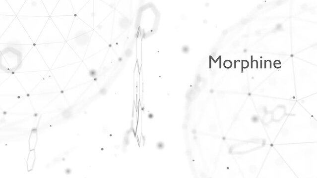 Morphine chemical formula. Morphine chemical molecular structure.
