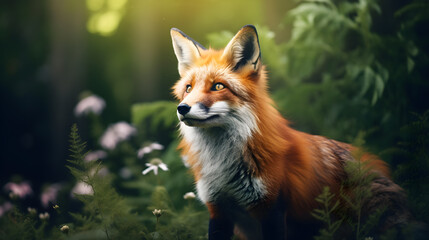 Red fox in deep Jungle
