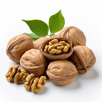 Walnuts (Juglans), genus of plants in the walnut family (Juglandaceae), ai generated
