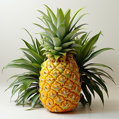 Obraz premium Pineapple (Ananas comosus ) Plant species of the Bromeliaceae family, AI generated