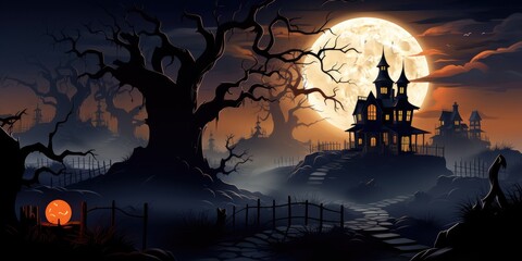 Halloween scary tree night