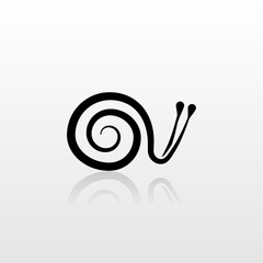 Snail as a logo design. Illustration of a snail as a logo design on a white background - 636554483