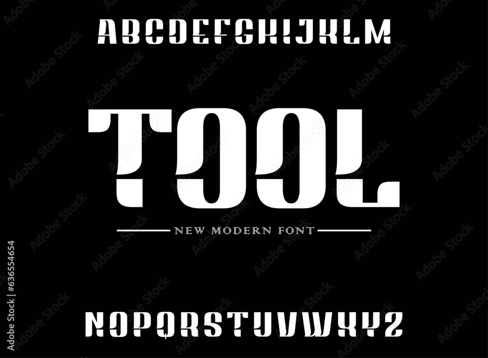 Poster tool, unique geometric circular display and minimalist style font vector set.
